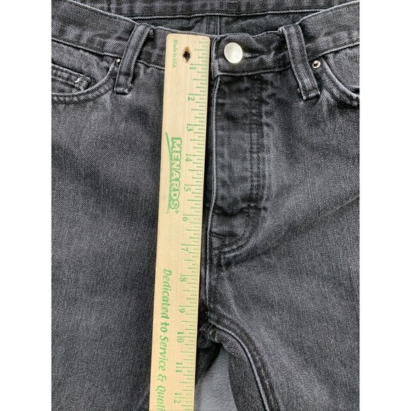 MNML Denim Jeans Men's Size 34 x 32 Black Factory Destroyed Ankle Zip Legs - Picture 6 of 15